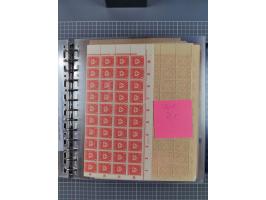 1900/23, reichhaltige und umfangreiche Bogensammlung in 9 Alben, vielfach spezialisiert nach Plattennummern, Farben und Typen