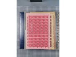 1900/23, reichhaltige und umfangreiche Bogensammlung in 9 Alben, vielfach spezialisiert nach Plattennummern, Farben und Typen