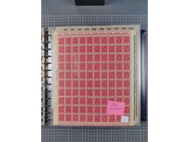 1900/23, reichhaltige und umfangreiche Bogensammlung in 9 Alben, vielfach spezialisiert nach Plattennummern, Farben und Typen