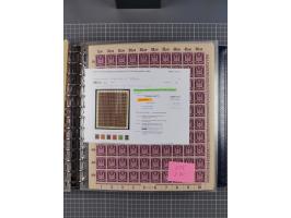 1900/23, reichhaltige und umfangreiche Bogensammlung in 9 Alben, vielfach spezialisiert nach Plattennummern, Farben und Typen