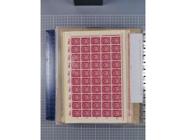 1900/23, reichhaltige und umfangreiche Bogensammlung in 9 Alben, vielfach spezialisiert nach Plattennummern, Farben und Typen