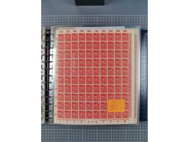 1900/23, reichhaltige und umfangreiche Bogensammlung in 9 Alben, vielfach spezialisiert nach Plattennummern, Farben und Typen