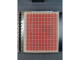 1900/23, reichhaltige und umfangreiche Bogensammlung in 9 Alben, vielfach spezialisiert nach Plattennummern, Farben und Typen