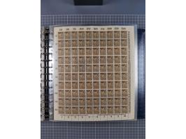 1900/23, reichhaltige und umfangreiche Bogensammlung in 9 Alben, vielfach spezialisiert nach Plattennummern, Farben und Typen