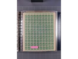 1900/23, reichhaltige und umfangreiche Bogensammlung in 9 Alben, vielfach spezialisiert nach Plattennummern, Farben und Typen