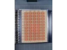 1900/23, reichhaltige und umfangreiche Bogensammlung in 9 Alben, vielfach spezialisiert nach Plattennummern, Farben und Typen