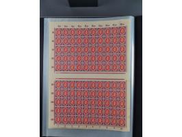 1912/45, kleine Partie Bogen, dabei Mi. I, 110b mit Plattenfehler I, 909-910, Einheitsgeberbogen, etc.