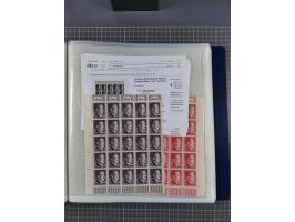 1912/45, kleine Partie Bogen, dabei Mi. I, 110b mit Plattenfehler I, 909-910, Einheitsgeberbogen, etc.