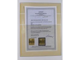 1948/49, postfrische und oft zusätzlich gestempelte Sammlung, dabei Band-und Netzaufdrucke mit unverausgabten (signiert Schle