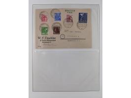 1948/49, postfrische und oft zusätzlich gestempelte Sammlung, dabei Band-und Netzaufdrucke mit unverausgabten (signiert Schle