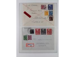 1948/49, postfrische und oft zusätzlich gestempelte Sammlung, dabei Band-und Netzaufdrucke mit unverausgabten (signiert Schle