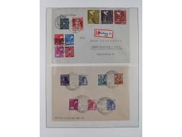 1948/49, postfrische und oft zusätzlich gestempelte Sammlung, dabei Band-und Netzaufdrucke mit unverausgabten (signiert Schle
