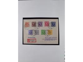 1948/49, postfrische und oft zusätzlich gestempelte Sammlung, dabei Band-und Netzaufdrucke mit unverausgabten (signiert Schle