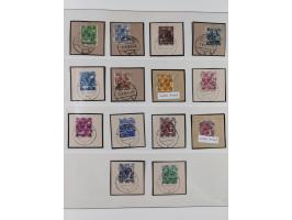 1948/49, postfrische und oft zusätzlich gestempelte Sammlung, dabei Band-und Netzaufdrucke mit unverausgabten (signiert Schle