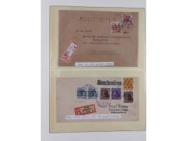 1948/49, postfrische und oft zusätzlich gestempelte Sammlung, dabei Band-und Netzaufdrucke mit unverausgabten (signiert Schle
