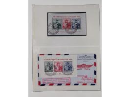 1948/49, postfrische und oft zusätzlich gestempelte Sammlung, dabei Band-und Netzaufdrucke mit unverausgabten (signiert Schle