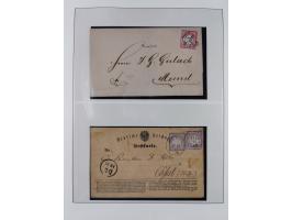 1840/1940 (ca.), reichhaltige gestempelte 3-bändige Sammlung mit Vor- und Nachläufern sowie kleiner Stempelsammlung, vielfach
