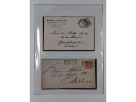1840/1940 (ca.), reichhaltige gestempelte 3-bändige Sammlung mit Vor- und Nachläufern sowie kleiner Stempelsammlung, vielfach