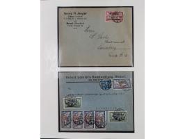 1840/1940 (ca.), reichhaltige gestempelte 3-bändige Sammlung mit Vor- und Nachläufern sowie kleiner Stempelsammlung, vielfach