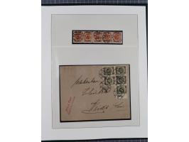 1840/1940 (ca.), reichhaltige gestempelte 3-bändige Sammlung mit Vor- und Nachläufern sowie kleiner Stempelsammlung, vielfach