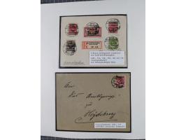 1840/1940 (ca.), reichhaltige gestempelte 3-bändige Sammlung mit Vor- und Nachläufern sowie kleiner Stempelsammlung, vielfach