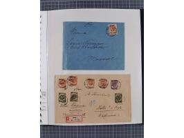 1840/1940 (ca.), reichhaltige gestempelte 3-bändige Sammlung mit Vor- und Nachläufern sowie kleiner Stempelsammlung, vielfach