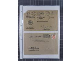 1934/45, ca. 58 Briefe und Karten, dabei 16 mit Propagandastempeln “Wer behauptet, Deutschland sei am Kriege schuld”, “Zu den