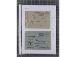 1934/45, ca. 58 Briefe und Karten, dabei 16 mit Propagandastempeln “Wer behauptet, Deutschland sei am Kriege schuld”, “Zu den