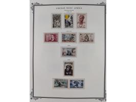 1943/58, Collection on 12 Scott album leaves, mint never hinged, starting uprated and overprinted issues, air mail issues, ma