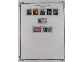 1943/58, Collection on 12 Scott album leaves, mint never hinged, starting uprated and overprinted issues, air mail issues, ma