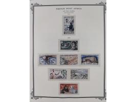 1943/58, Collection on 12 Scott album leaves, mint never hinged, starting uprated and overprinted issues, air mail issues, ma