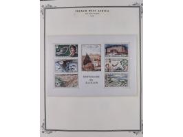 1943/58, Collection on 12 Scott album leaves, mint never hinged, starting uprated and overprinted issues, air mail issues, ma