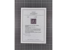 1873, 70 Kr. rotlila bzw. braunlila, interessante Partie von 5 ungebrauchten sowie 6 gestempelten Werten, teils nachgummiert 