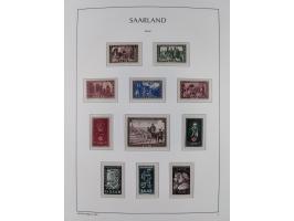 1947/59, in den Hauptnummern komplette Sammlung inkl. Dienstmarken, dabei viele Zwischenstegpaare, Hochwasserblockpaar sign. 