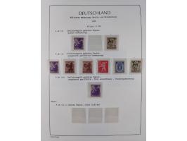 1945/49, meist postfrische Sammlung, dabei viele komplette Ausgaben, u.a. Mi.-Nr. 95AXatUs (2), Bl. 1x Bogenecke, Bl. 3-5, Bl