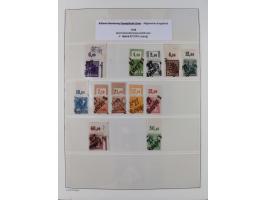 1945/49, meist postfrische Sammlung, dabei viele komplette Ausgaben, u.a. Mi.-Nr. 95AXatUs (2), Bl. 1x Bogenecke, Bl. 3-5, Bl