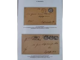1871, DIENSTMARKEN-REICHSPOST-VORLÄUFER, ausstellungsmäßig aufgezogene kleine Spezialsammlung mit insgesamt 18 Belegen sowie 