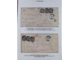 1871, DIENSTMARKEN-REICHSPOST-VORLÄUFER, ausstellungsmäßig aufgezogene kleine Spezialsammlung mit insgesamt 18 Belegen sowie 