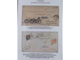 1871, DIENSTMARKEN-REICHSPOST-VORLÄUFER, ausstellungsmäßig aufgezogene kleine Spezialsammlung mit insgesamt 18 Belegen sowie 