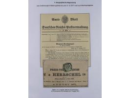REICHSPOST-VORLÄUFER, ausstellungsmäßig aufgezogene Spezialsammlung von rund 120 Belegen und einigen losen Marken, Einheiten 