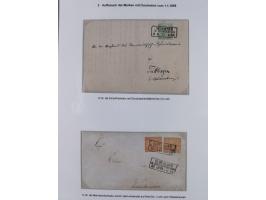 REICHSPOST-VORLÄUFER, ausstellungsmäßig aufgezogene Spezialsammlung von rund 120 Belegen und einigen losen Marken, Einheiten 