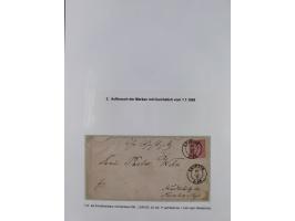 REICHSPOST-VORLÄUFER, ausstellungsmäßig aufgezogene Spezialsammlung von rund 120 Belegen und einigen losen Marken, Einheiten 