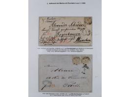 REICHSPOST-VORLÄUFER, ausstellungsmäßig aufgezogene Spezialsammlung von rund 120 Belegen und einigen losen Marken, Einheiten 