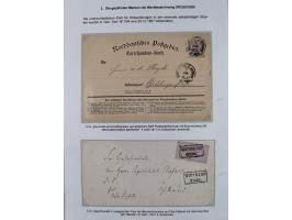 REICHSPOST-VORLÄUFER, ausstellungsmäßig aufgezogene Spezialsammlung von rund 120 Belegen und einigen losen Marken, Einheiten 