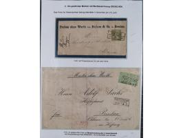 REICHSPOST-VORLÄUFER, ausstellungsmäßig aufgezogene Spezialsammlung von rund 120 Belegen und einigen losen Marken, Einheiten 