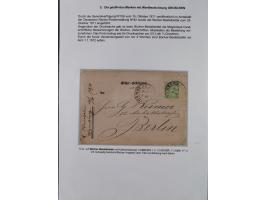 REICHSPOST-VORLÄUFER, ausstellungsmäßig aufgezogene Spezialsammlung von rund 120 Belegen und einigen losen Marken, Einheiten 