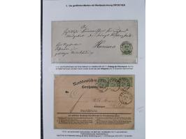 REICHSPOST-VORLÄUFER, ausstellungsmäßig aufgezogene Spezialsammlung von rund 120 Belegen und einigen losen Marken, Einheiten 