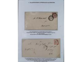 REICHSPOST-VORLÄUFER, ausstellungsmäßig aufgezogene Spezialsammlung von rund 120 Belegen und einigen losen Marken, Einheiten 