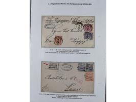 REICHSPOST-VORLÄUFER, ausstellungsmäßig aufgezogene Spezialsammlung von rund 120 Belegen und einigen losen Marken, Einheiten 