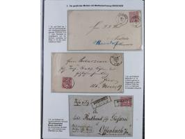 REICHSPOST-VORLÄUFER, ausstellungsmäßig aufgezogene Spezialsammlung von rund 120 Belegen und einigen losen Marken, Einheiten 